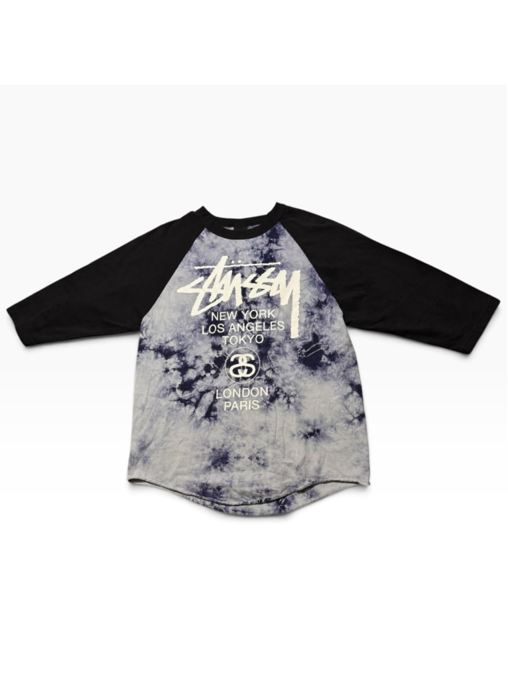 Stussy Tie-Dye Baseball Long Sleeve Tee Shirt Size M